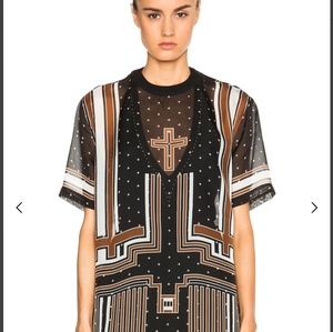 Givenchy RARE Cross Chiffon Sheer Silk Runway T-shirt XS